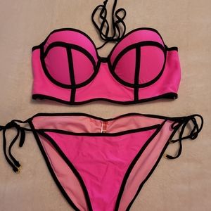 Ardene Fushia pink bikini size L